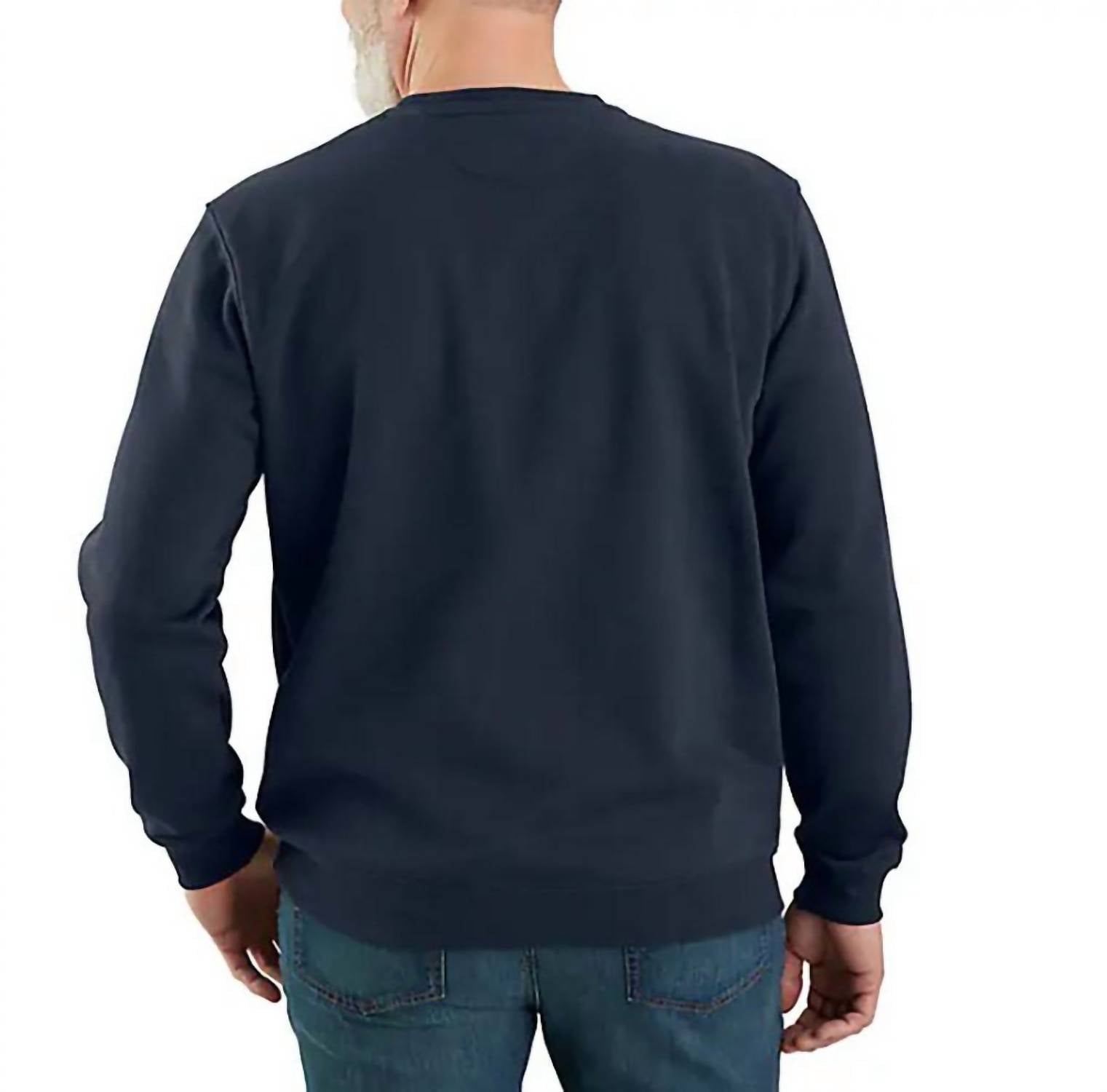 carhartt Men's Loose Fit Midweight Crewneck Sweatshirt in new navy - men's shirt - detail view