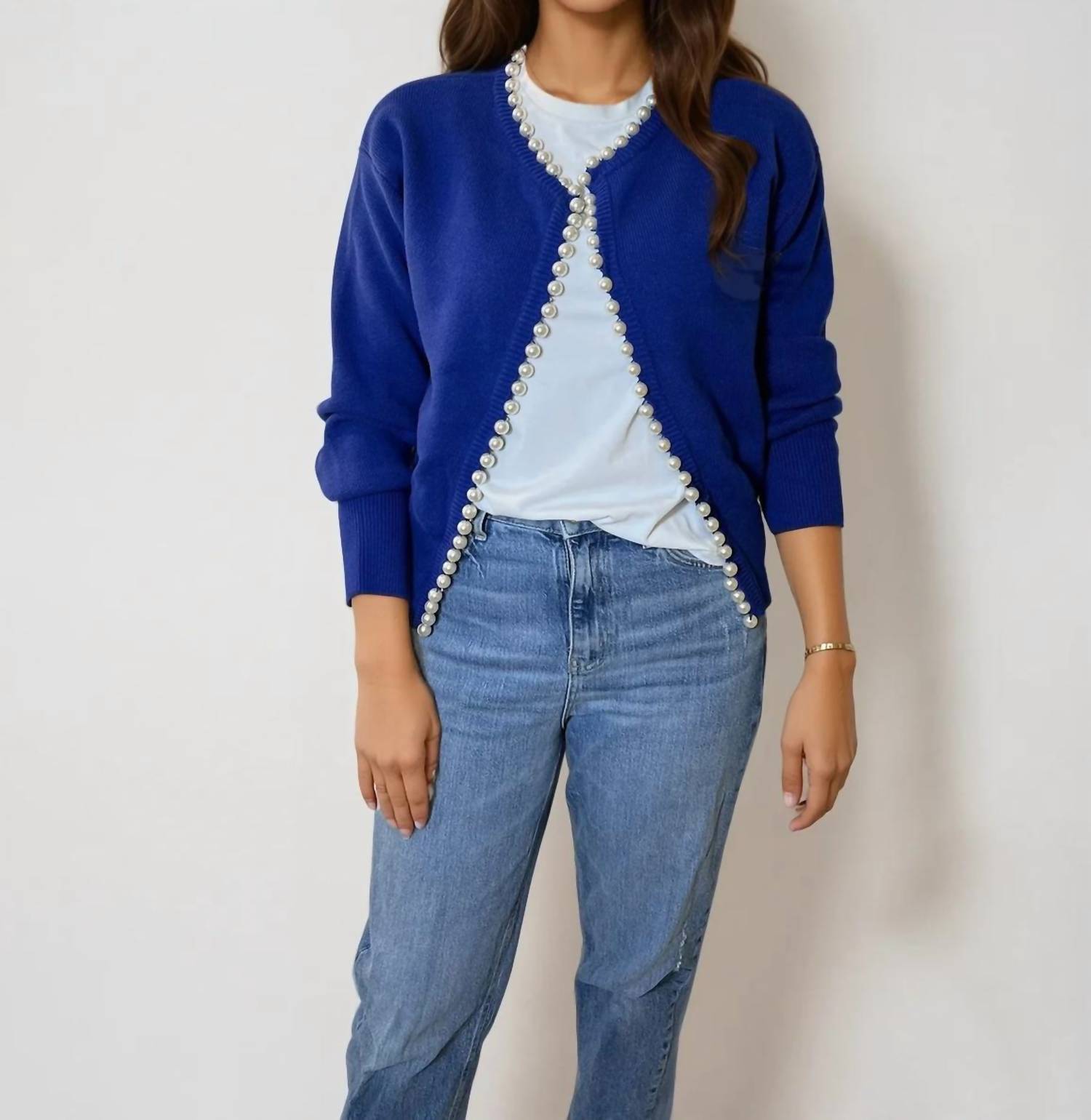 Self-Same - Charlotte Pearl Trim Cardigan