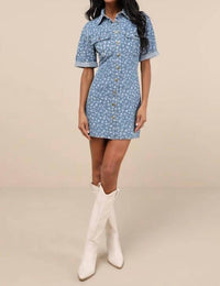 Lulus - Renske Denim Mini Dress