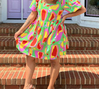 Bestto Dreams Mini Dress in lime green - women's dress - detail view