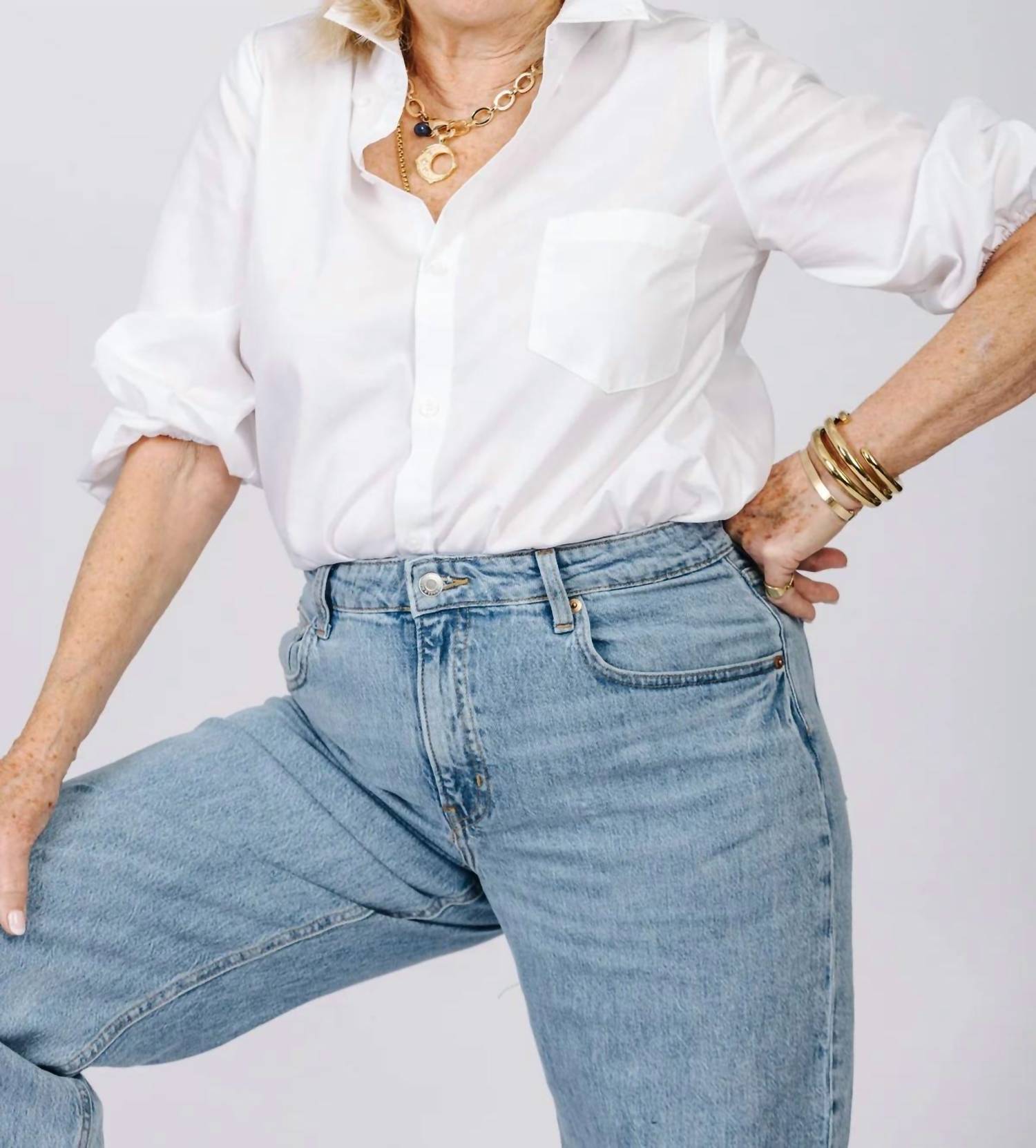 Shop Kmj - Meeghan Puff Sleeve Shirt