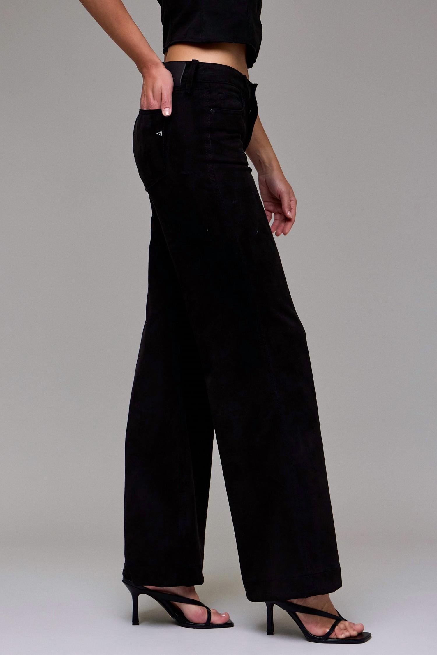 Hidden - Suede Flare Pants