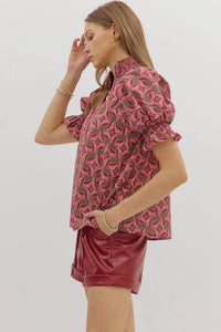 Entro - Abstract Whim Smocked Top