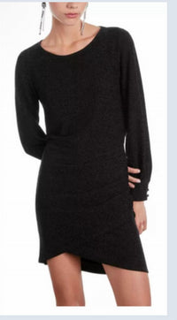 The Kooples - Asymmetrical Black Shimmer Dress