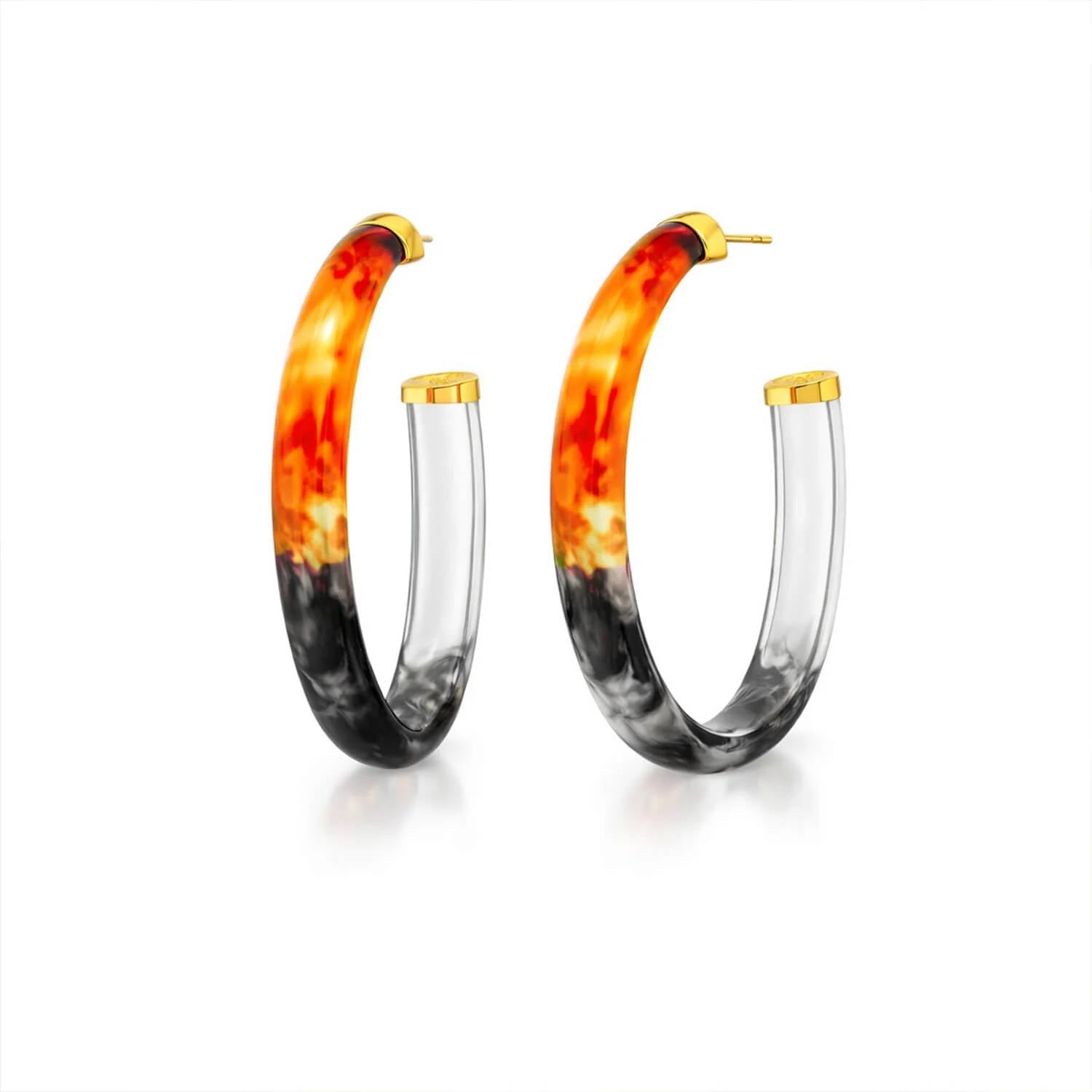 Gold & Honey - Women's Game Day Xl Oval Tie Dye Lucite Hoop Earrings