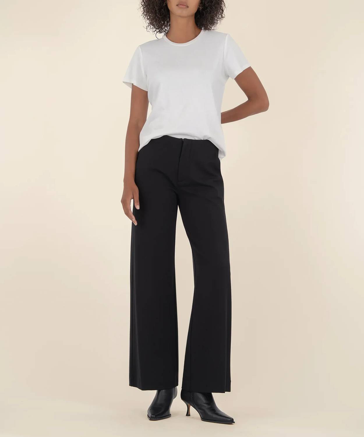 Kut From The Kloth - Soft Stretch Ponte Knit Cropped Wide Leg Pants