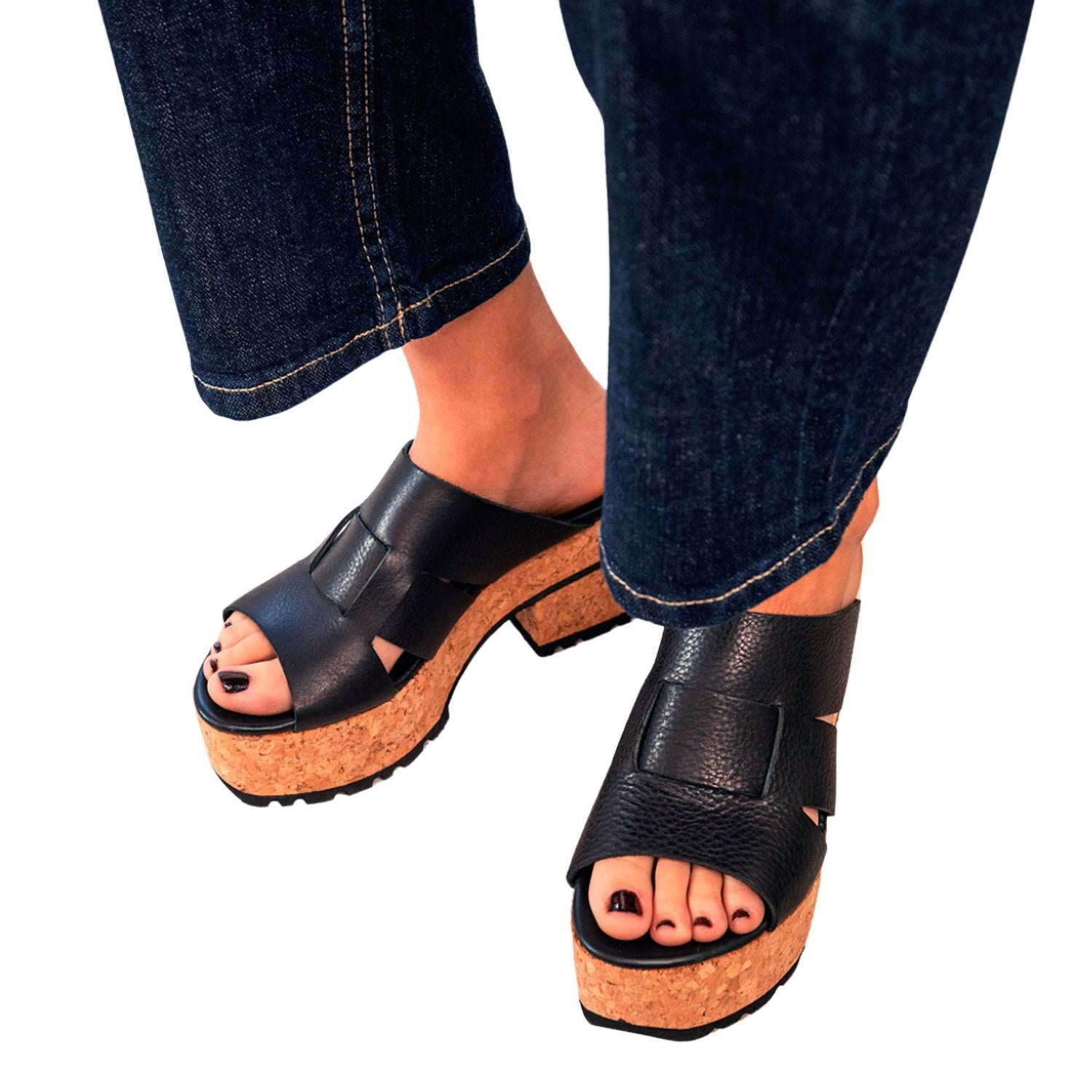 Homers - Women's Venice Leather Platform Wedges