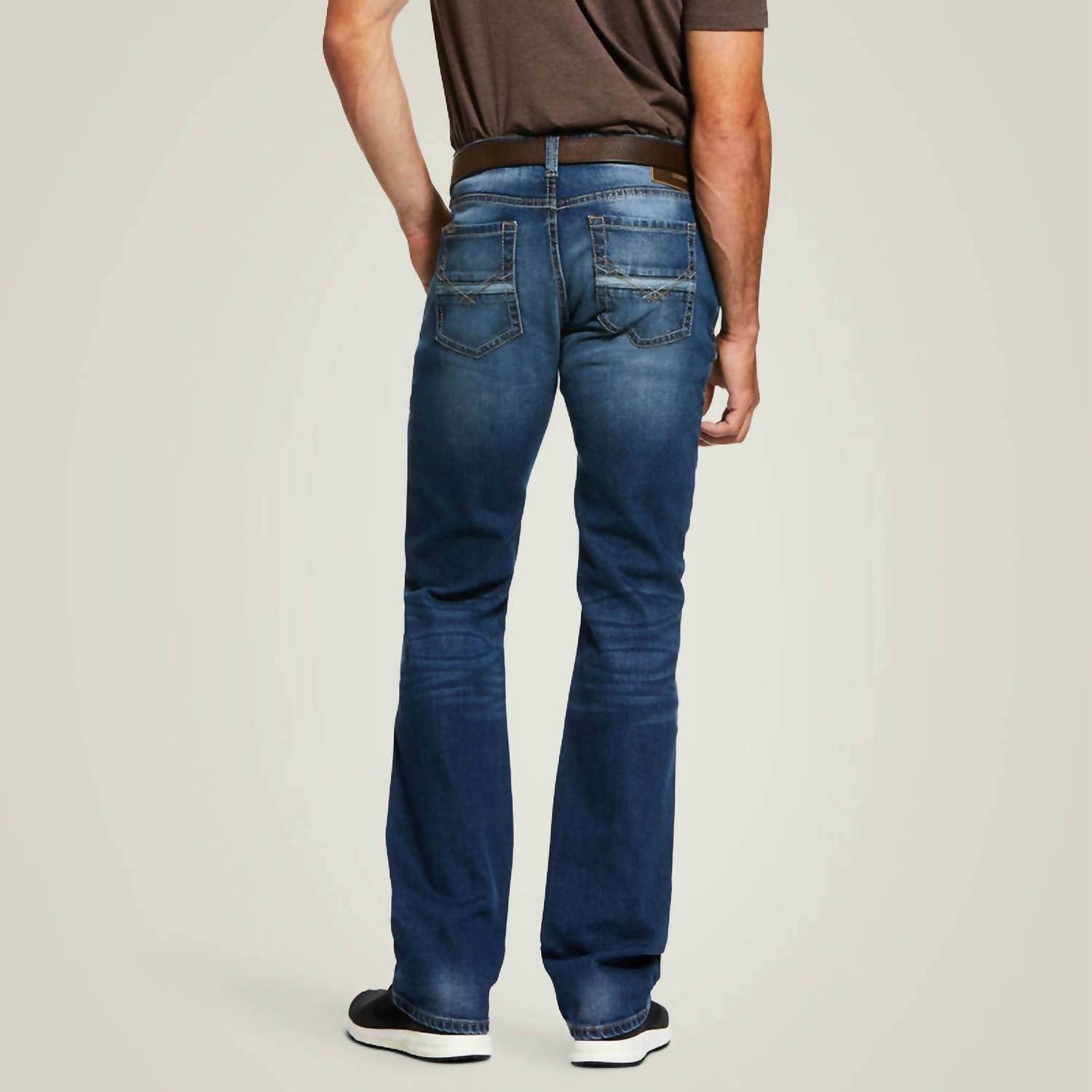 ARIAT M7 Rocker Stretch Nassau Stackable Straight Leg Jeans in summit - men's jeans - detail view