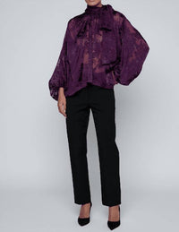 L'Agence - Rhett Floral Burnout Satin Blouse