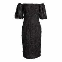 Xscape - Off-shoulder 3d Floral Lace Sheath Cocktail Dress