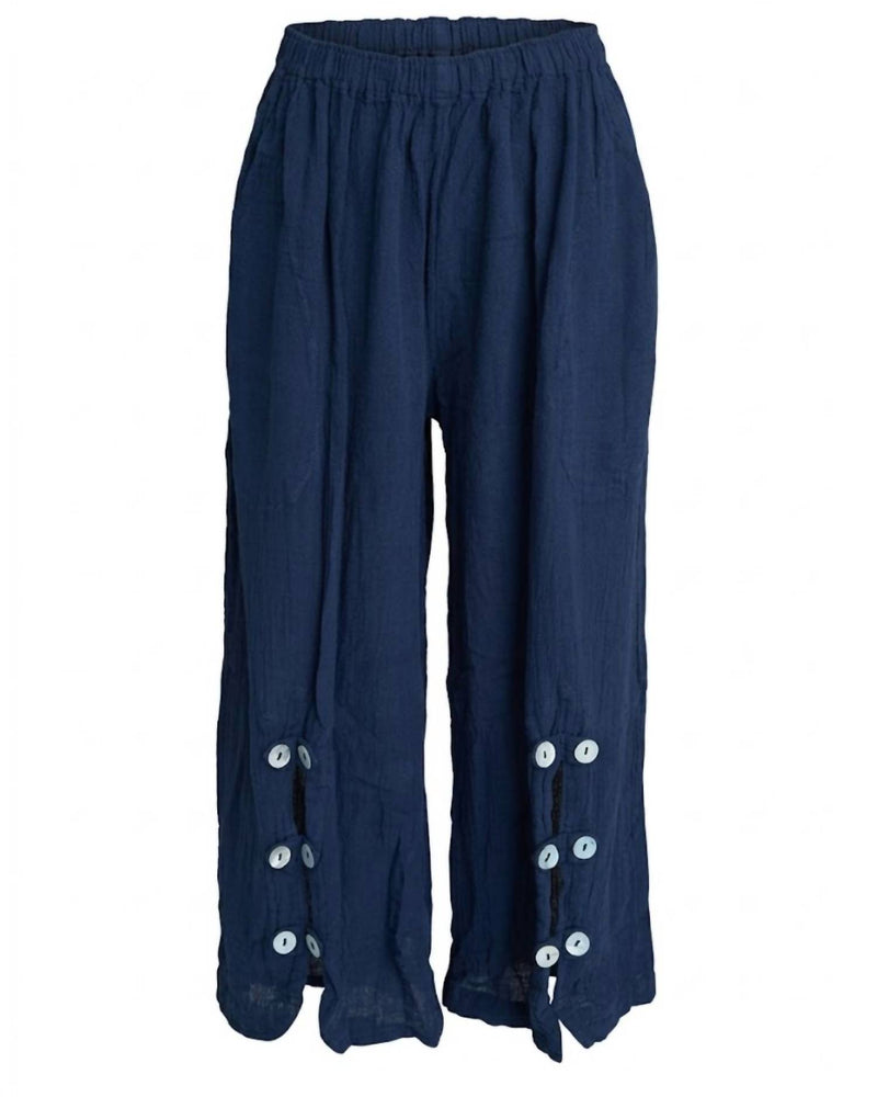 Oh My Gauze! Women's Dotty Wide Leg Pant in sapphire - women's pants