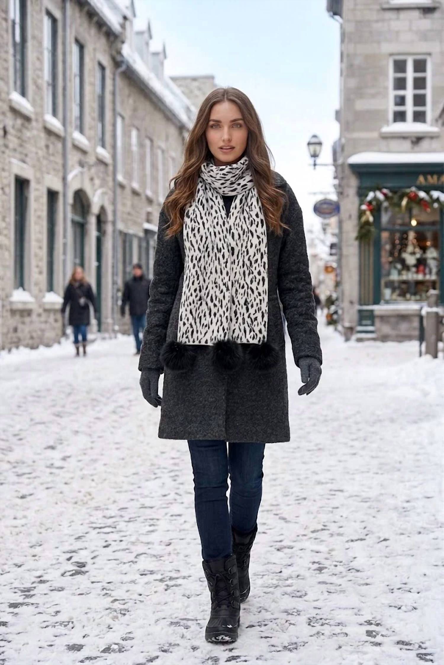 Joseph Ribkoff - Faux Fur Knit Scarf