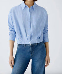 Oui - Striped Elasticated Hem Blouse