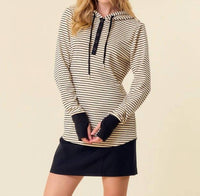 Doe And Rae - Henley Ribbed Hood Top