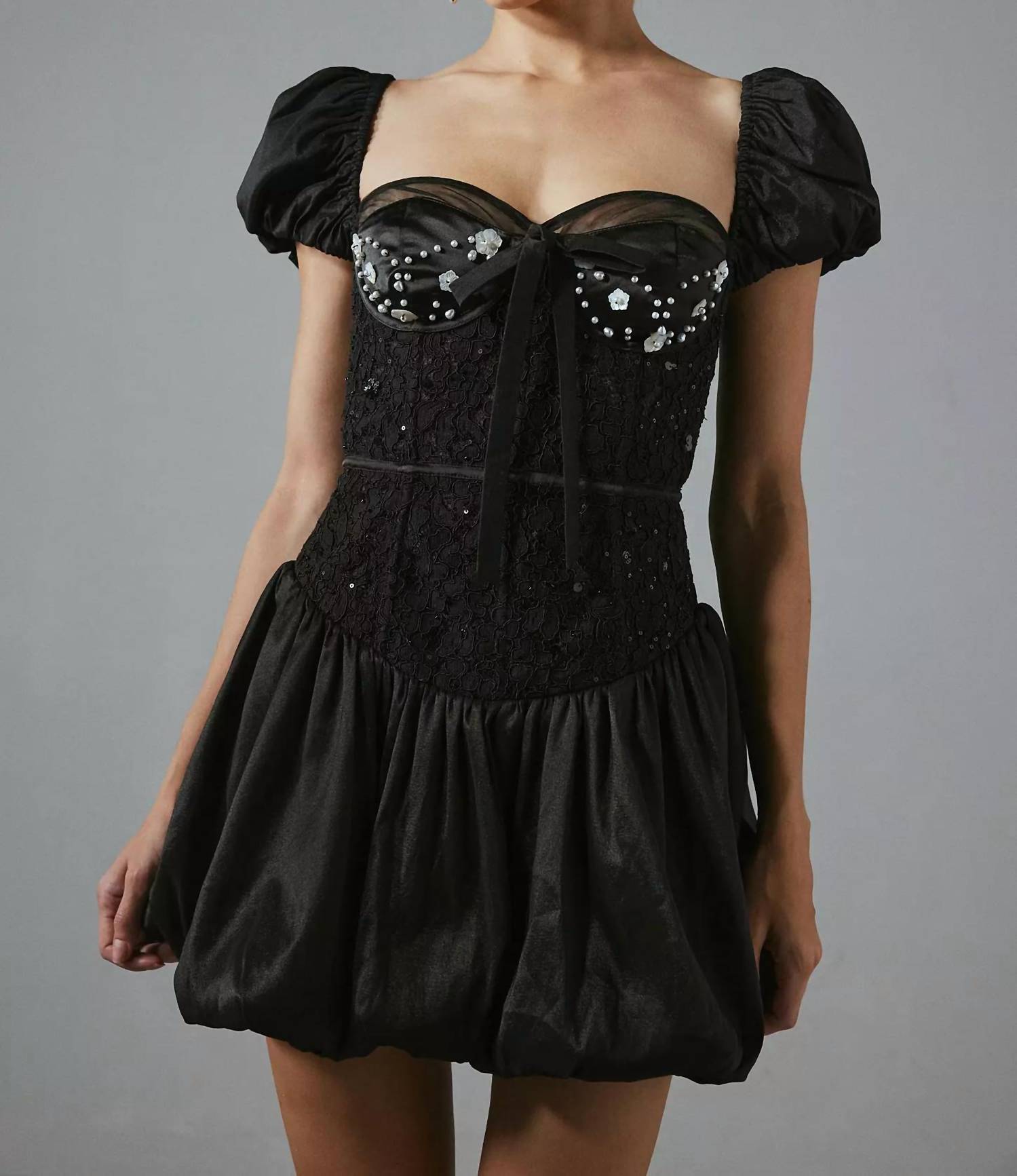 For Love & Lemons - Mckenna Corded Lace Sequin Mini Dress