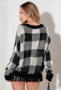 Mustard Seed - Paris Buffalo Plaid Button Up Cardigan