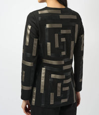 Joseph Ribkoff - Geometric Long-sleeve Formal Shirt Jacket