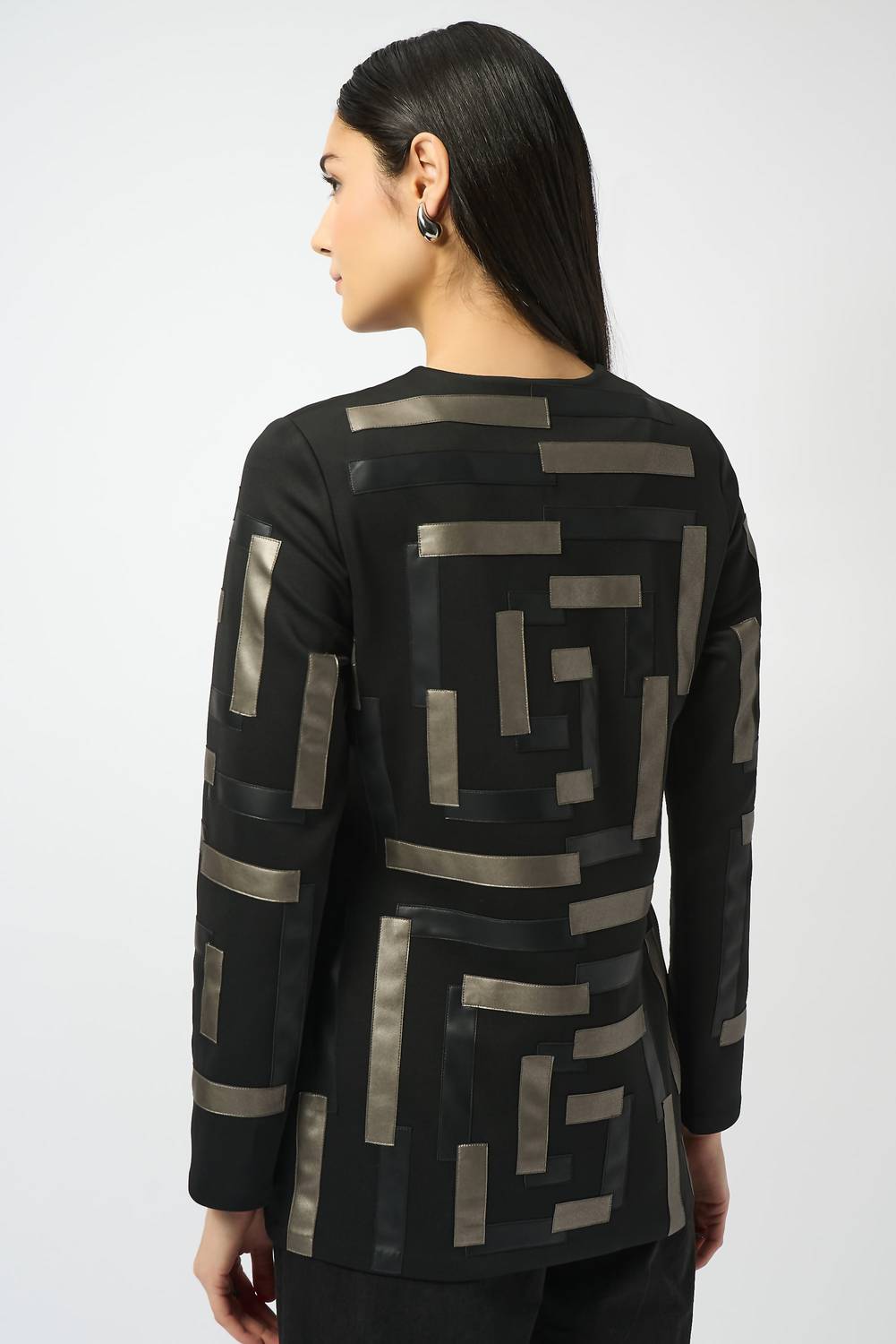 Joseph Ribkoff - Geometric Long-sleeve Formal Shirt Jacket