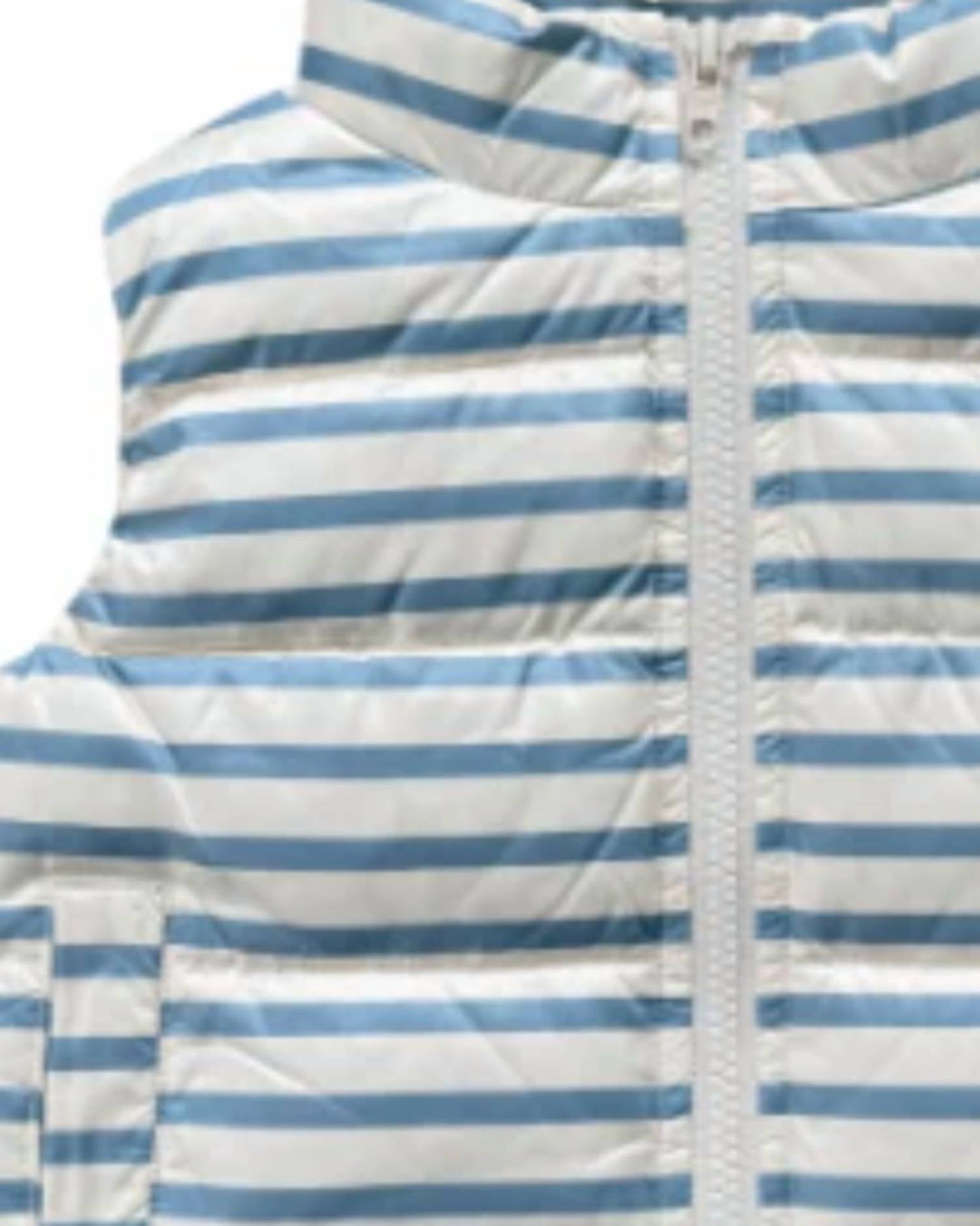 babysprouts Kid's Puffer Vest in ski blue stripe - item - detail view