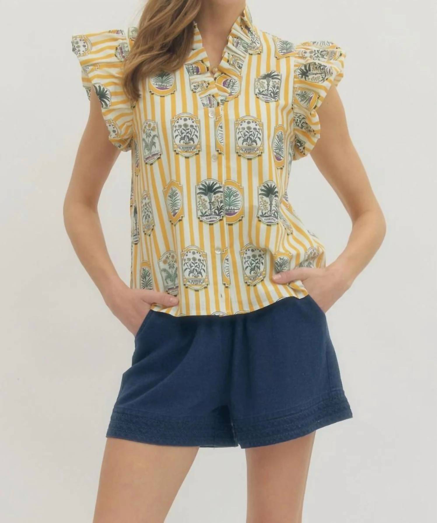 Entro - Golden Striped Top