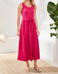 Tribal - Mixed Media Sleeveless Maxi Dress