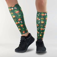 Zensah Compression Leg Sleeve Printed Socks in happy leprechauns green - women's accessory - alternate view
