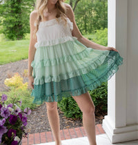Madelyn Delight Swiss Dot Mini Dress in green - women's dress