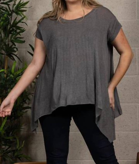 Ces Femme - Oversize Asymmetric Hem Knit Top - Plus