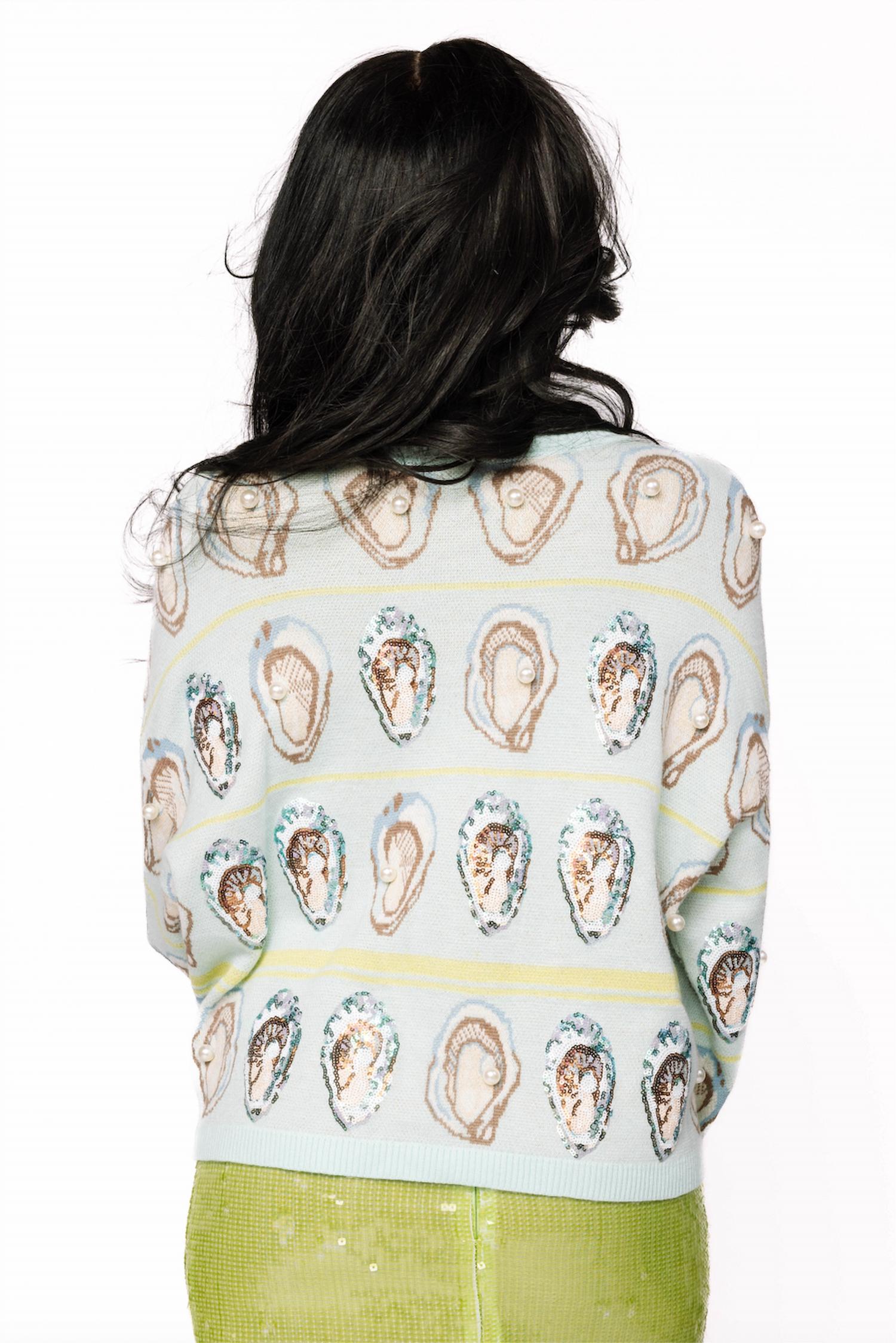 Queen Of Sparkles - Oyster Tie Up Sweater