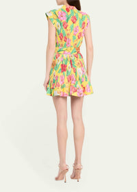 Milly - Joan Tulip Rosette Pleated Mini Dress