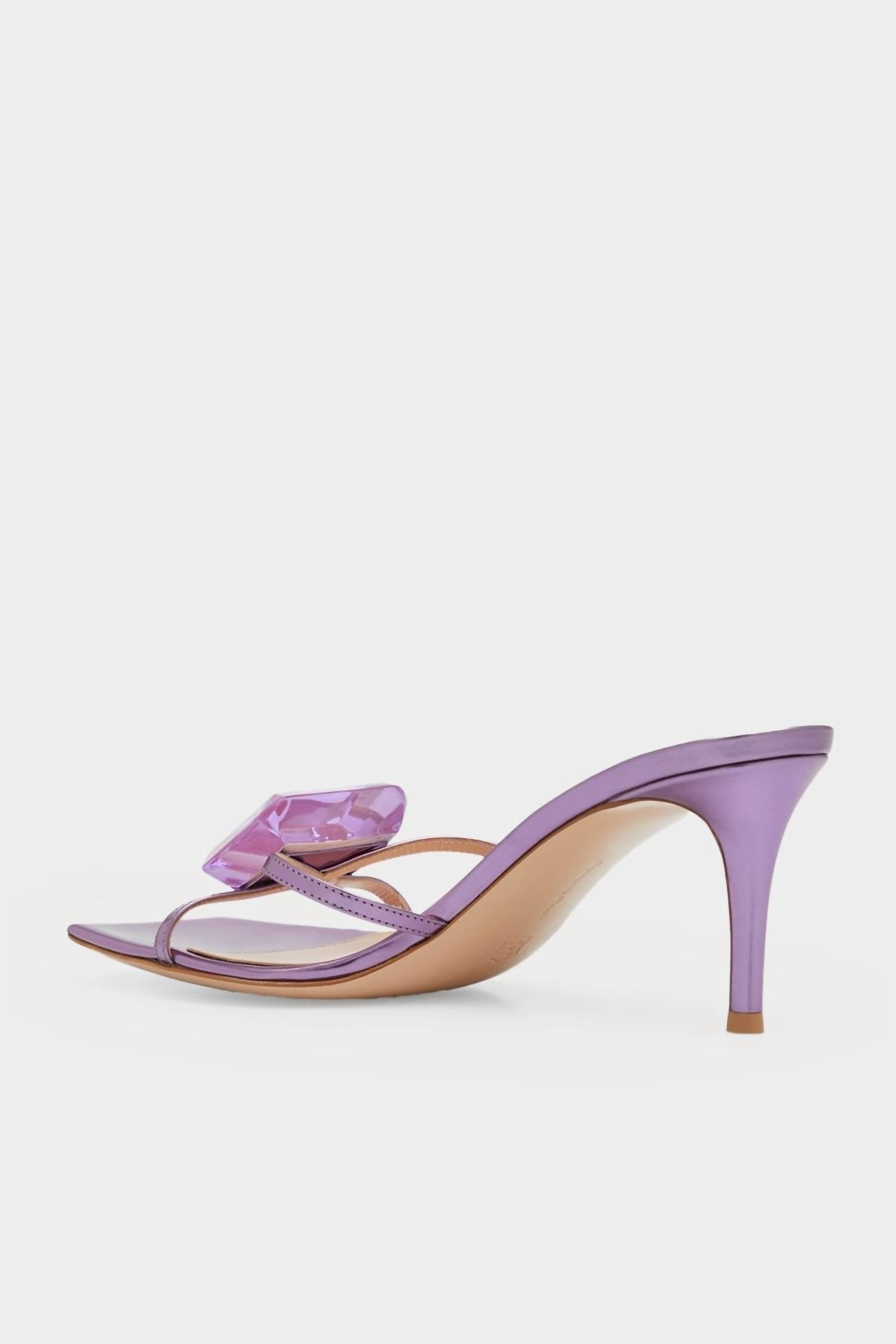 Gianvito Rossi - Women's Jewel Iridescent Leather 70 Mule Sandal