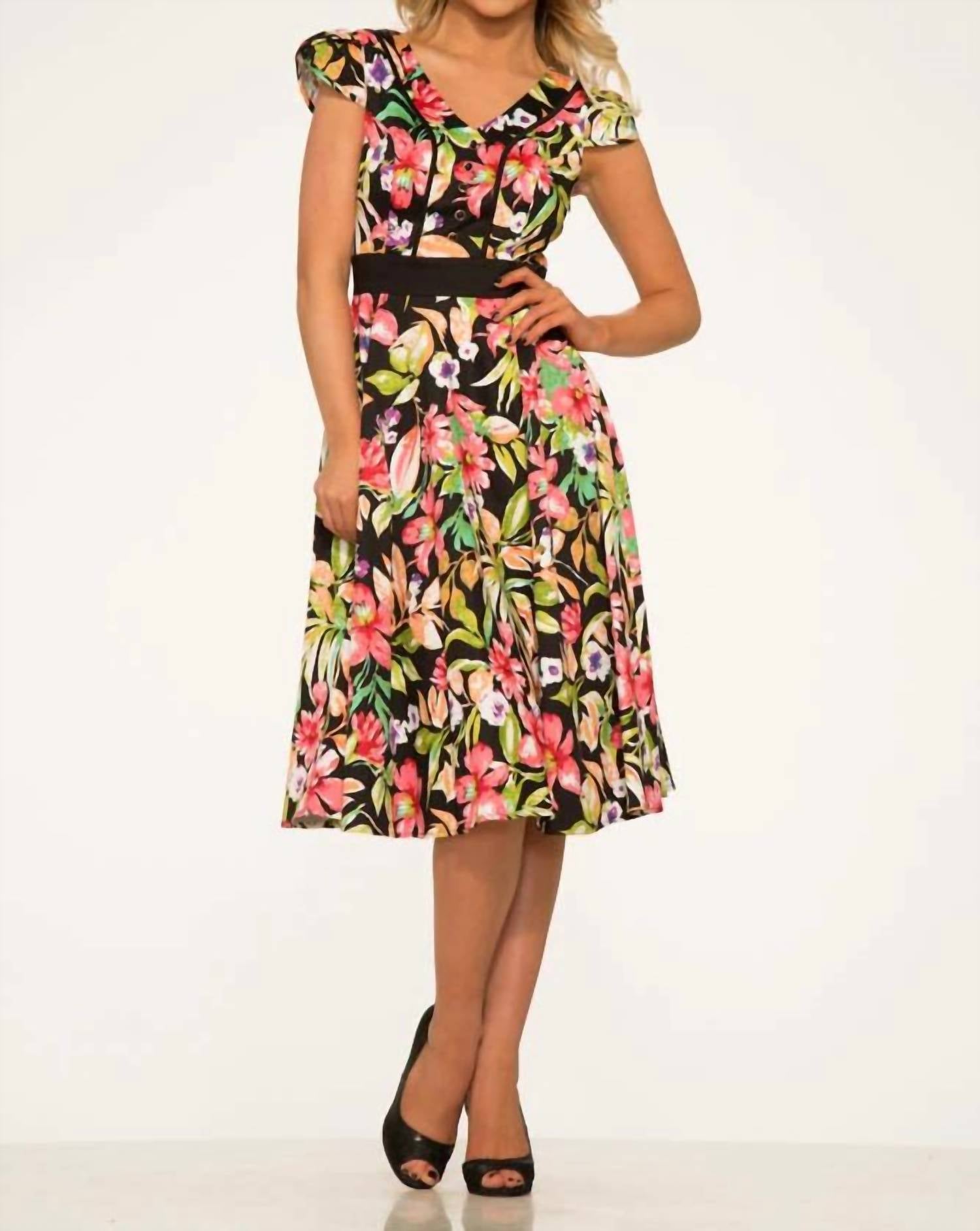 Orchid Bloom - Floral Swing Dress