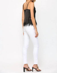 Fate By Lfd - Leah Feather Trimmed Cowl Neck Cami
