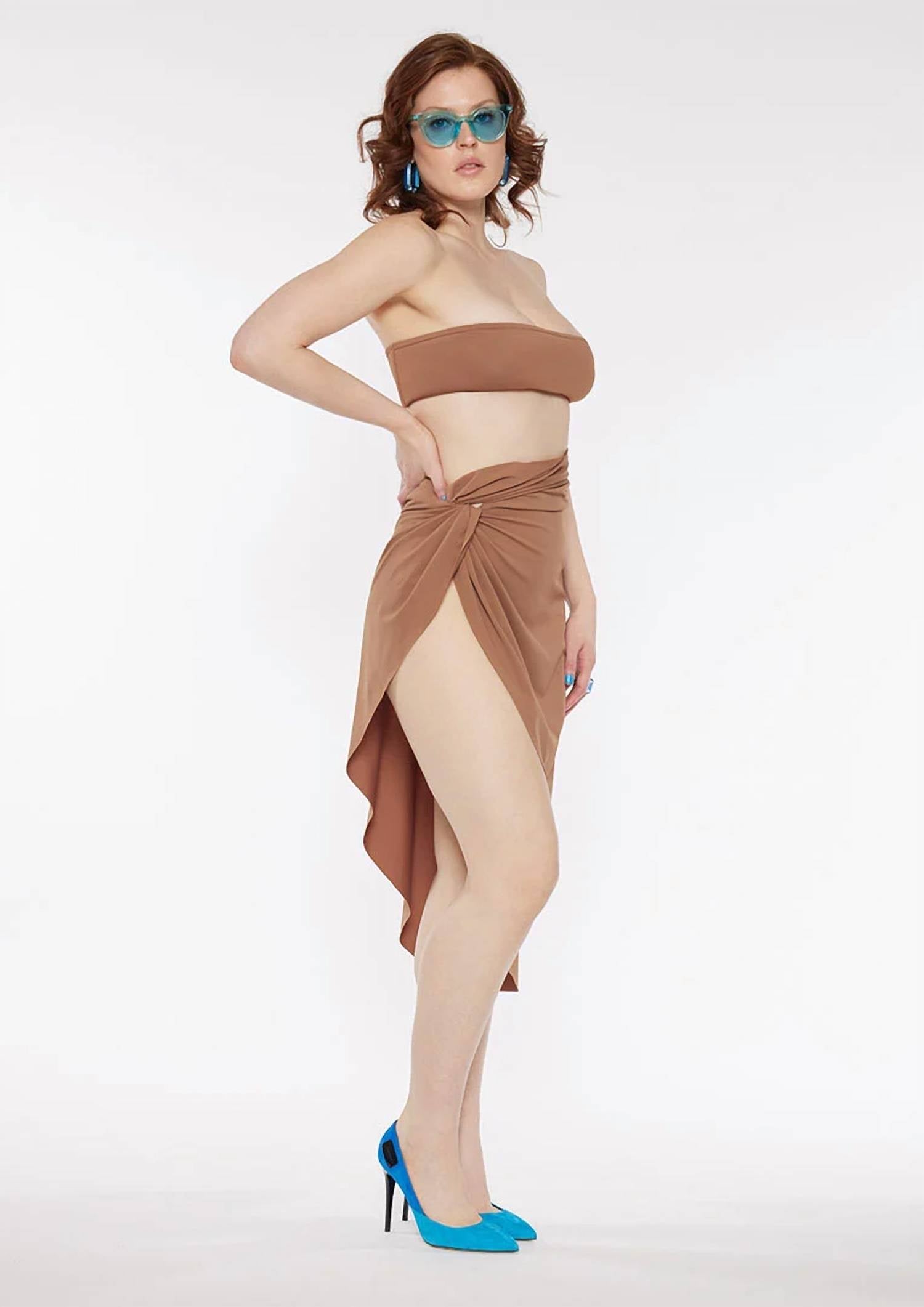 Circular Path - Strapless Bandeau Bikini Top