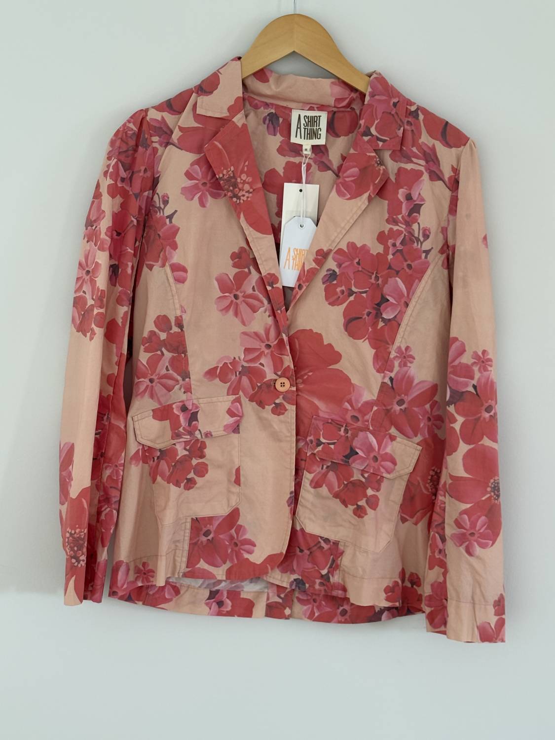 A SHIRT THING Women's Jilly Floral Blazer in tan - women's jacket