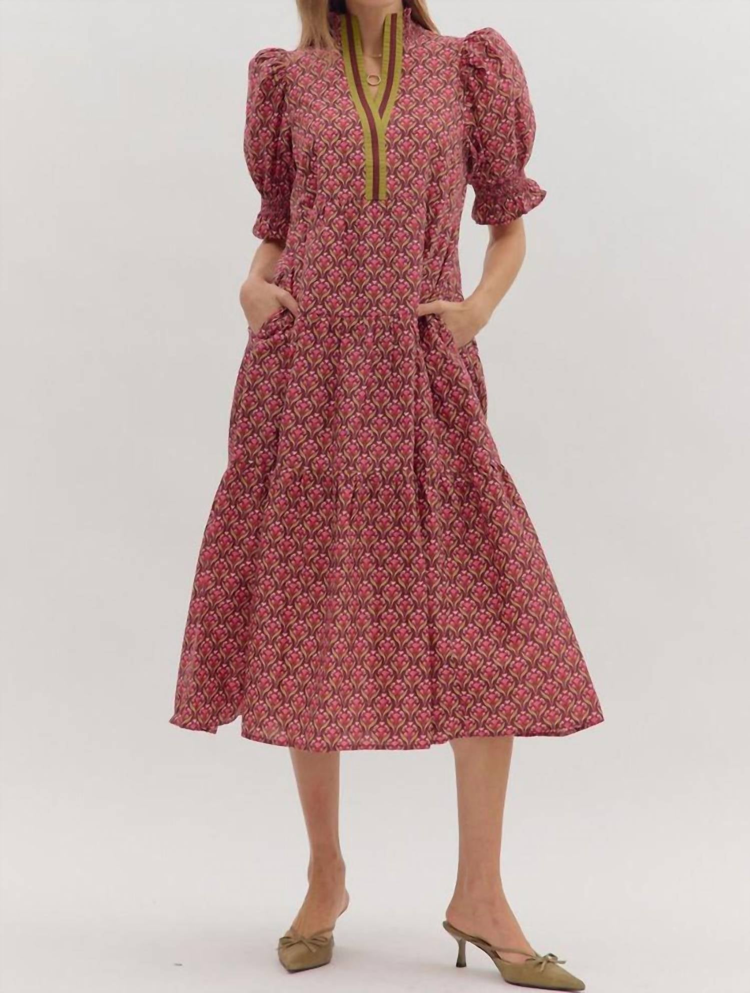 Entro - Botanical Midi Dress