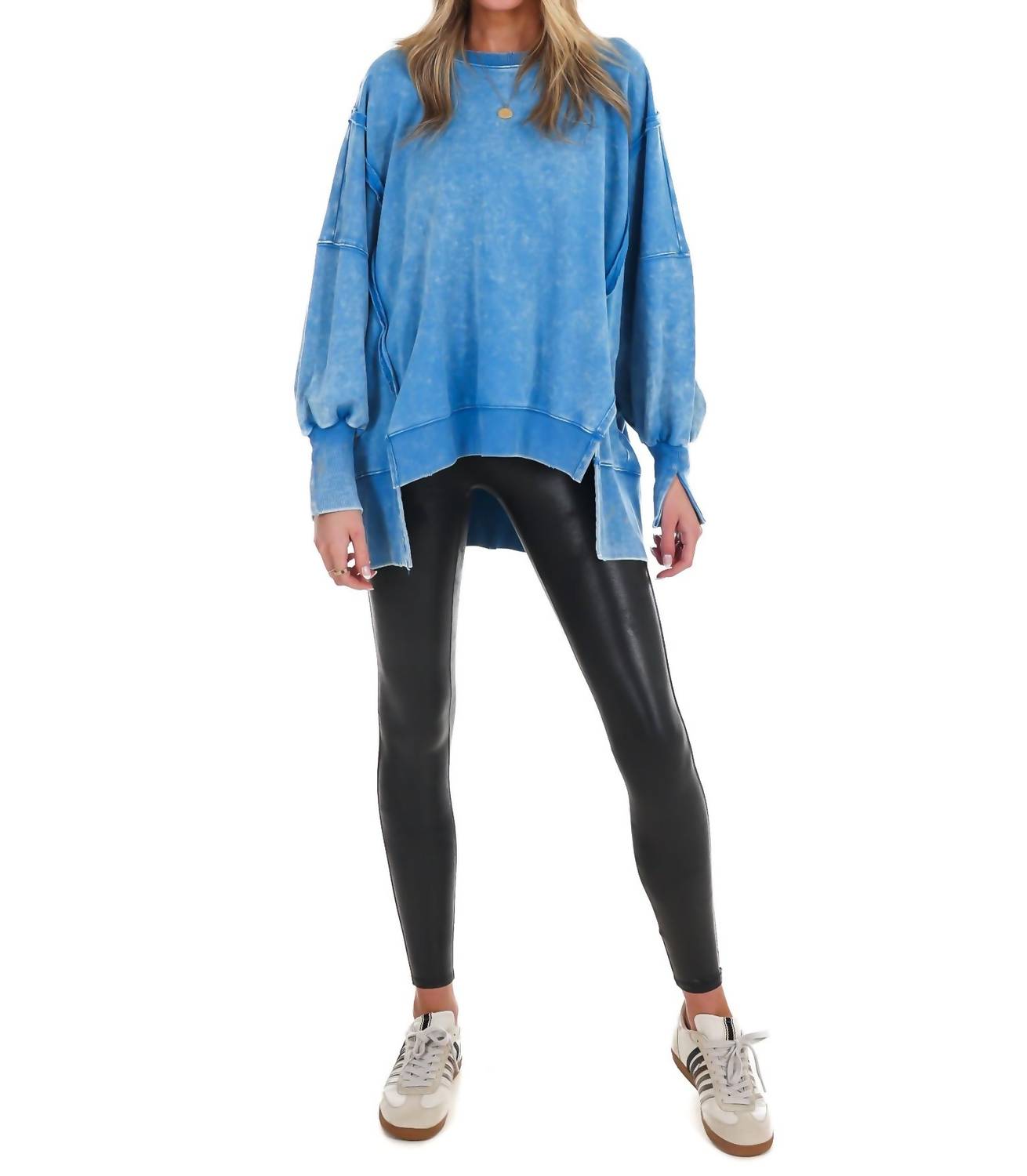 Zenana - Lovely Life Acid Wash Sweatshirt