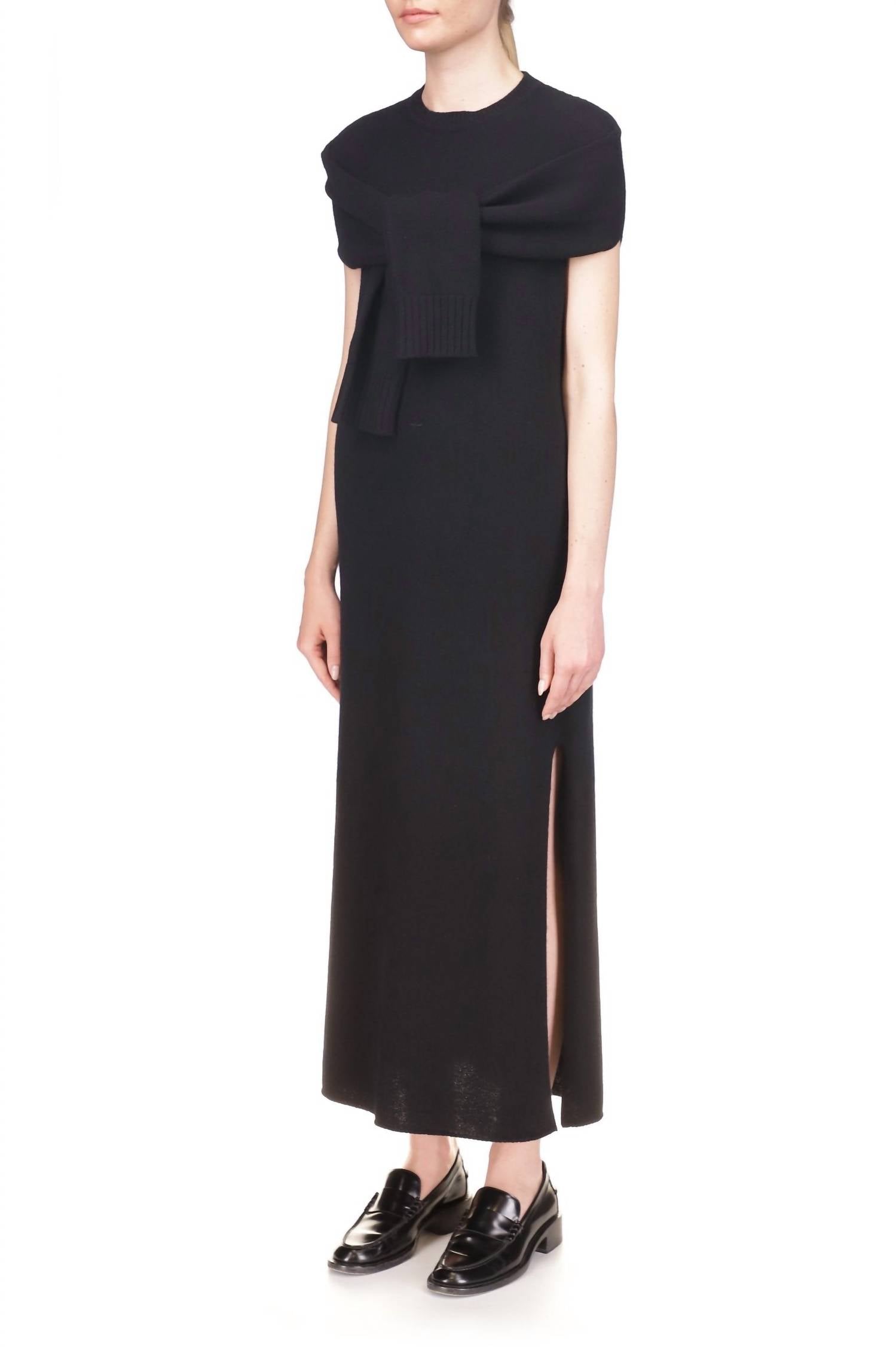 Marina Moscone - Long Sleeve Sheath Maxi Dress
