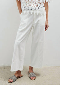 MELISSA NEPTON Lilou Wide Leg Cropped Pants in off white - women's pants