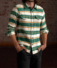 Iron & Resin Lotus Heavyweight Cotton Shirt in green - men's long sleeve top