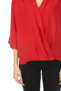 Joseph Ribkoff - Surplice Blouson 3/4 Sleeve Top