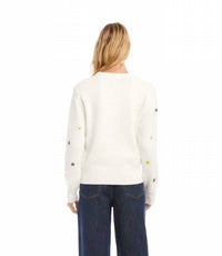 Karen Kane - Ellery Embroidered Daisy Crewneck Sweater