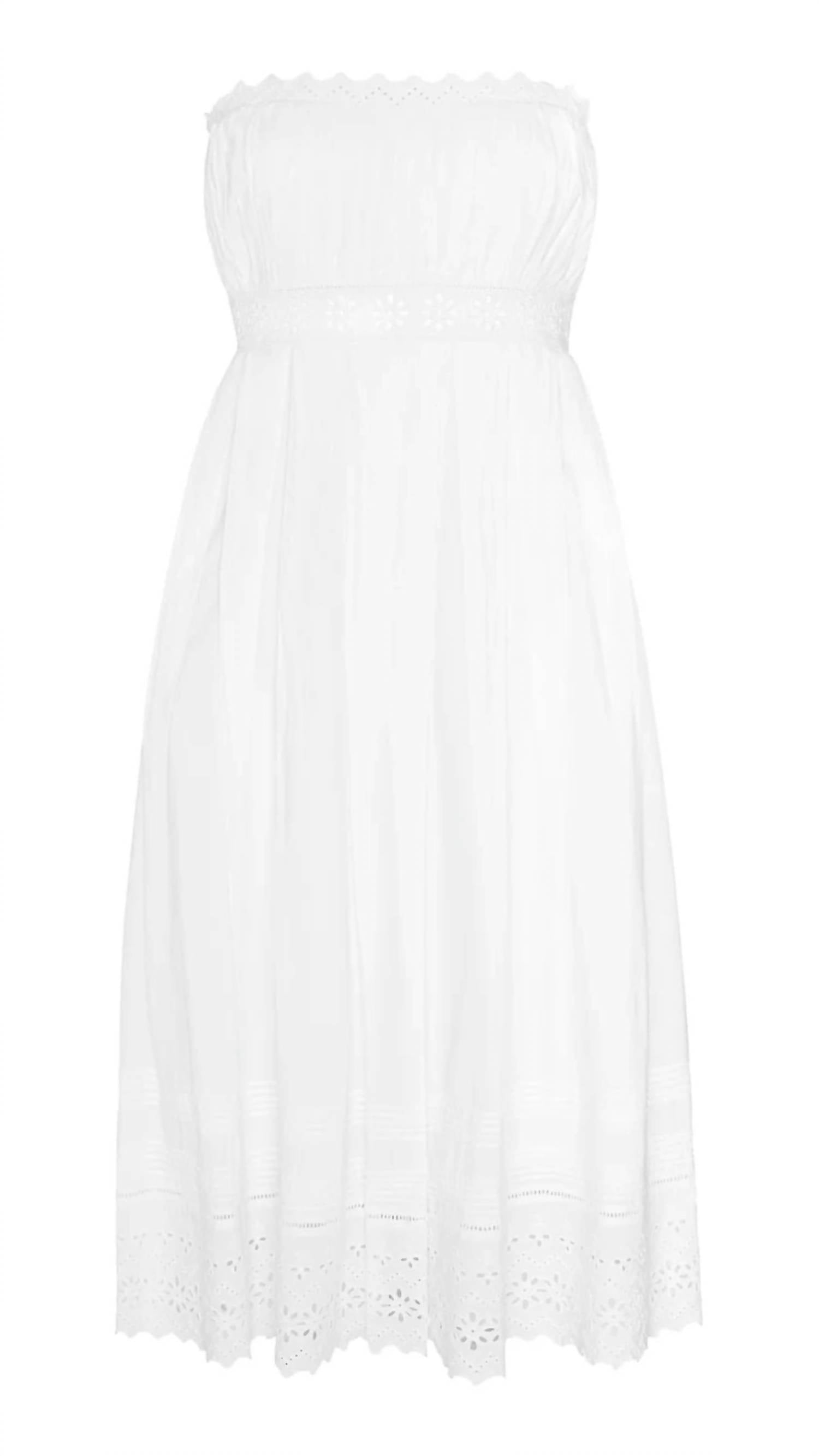 Misa Los Angeles - Persis Strapless Eyelet Cotton Midi Dress