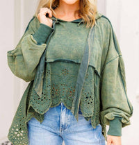 Oli & Hali - Washed Terry Eyelet Sweatshirt