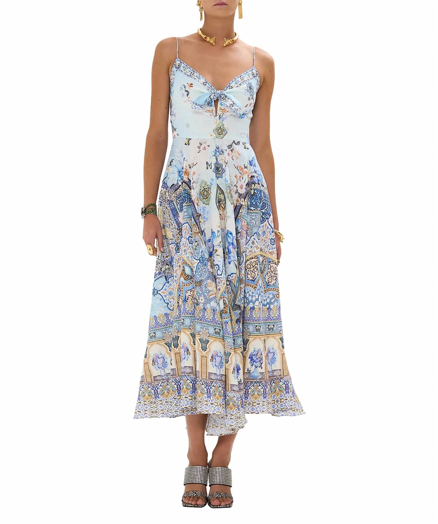 Camilla - Tie Front Long Dress