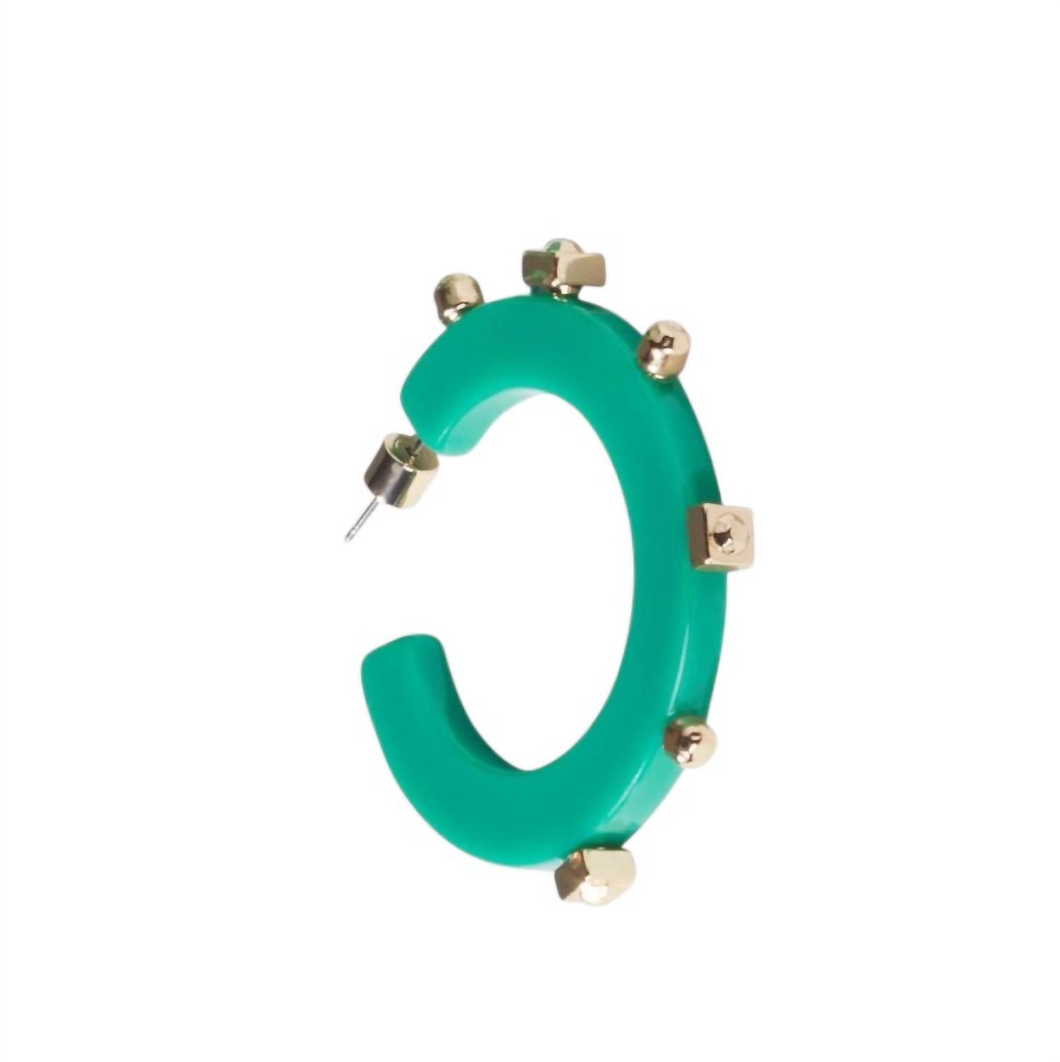 Smith & Co - Women's Solid Jewel Hoop Earrings