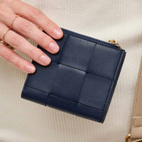 Urban Expressions - Women's Amelie Woven Vegan Leather Zip Folding Wallet