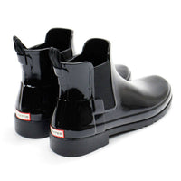 HUNTER Women's Original Refined Chelsea Gloss Rain Boots in black - women's shoe - alternate view