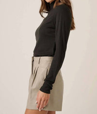 Mittoshop - Alaina Mock Neck Long Sleeve Knit Top