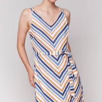 Charlie B - Striped Linen Blend Maxi Dress With Sash